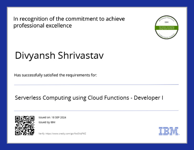 Serverless Computing Using Cloud Functions Developer I Badge20240918-7 ...