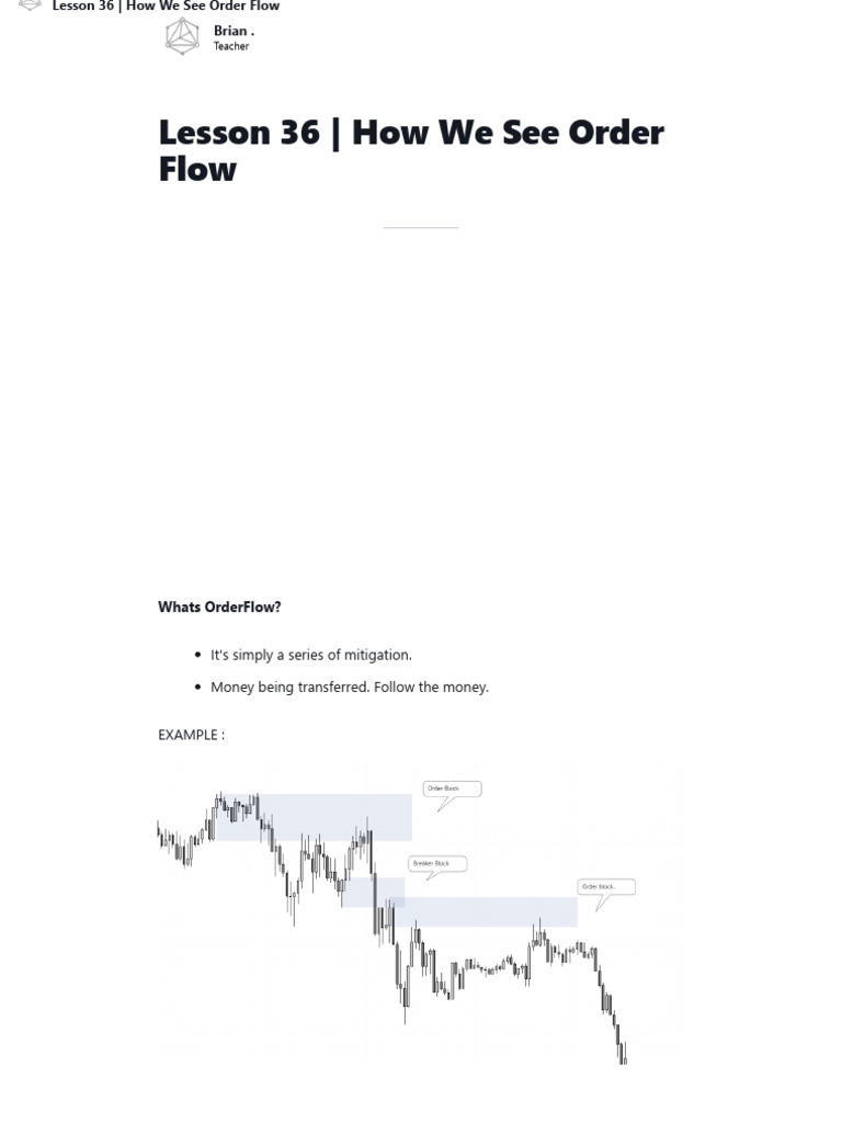 Lesson 36 How We See Order Flow | PDF