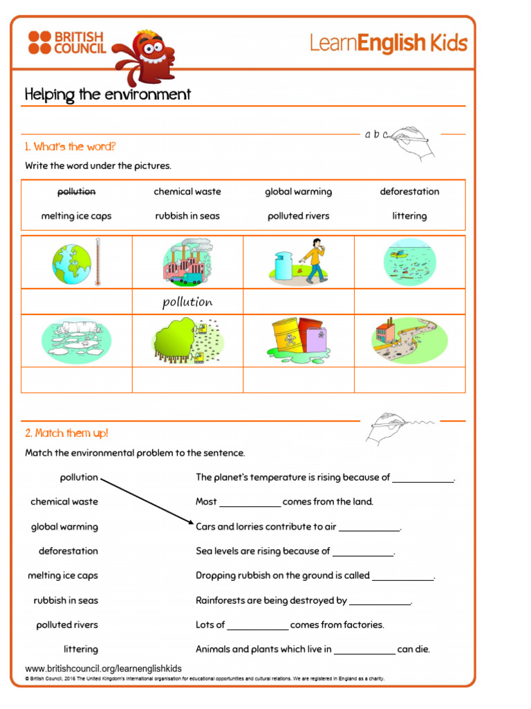 Worksheets Helping the Environment | PDF | Waste | Natural Environment