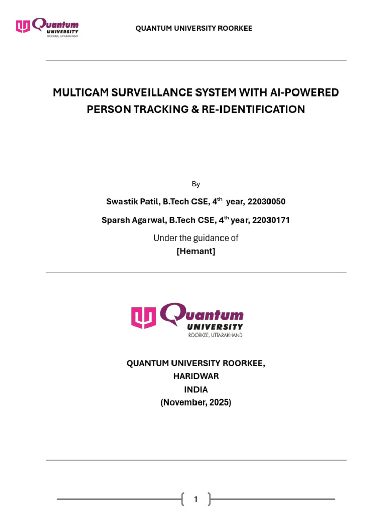 Multicam Surveillance System With Ai Swastik | PDF | Surveillance ...