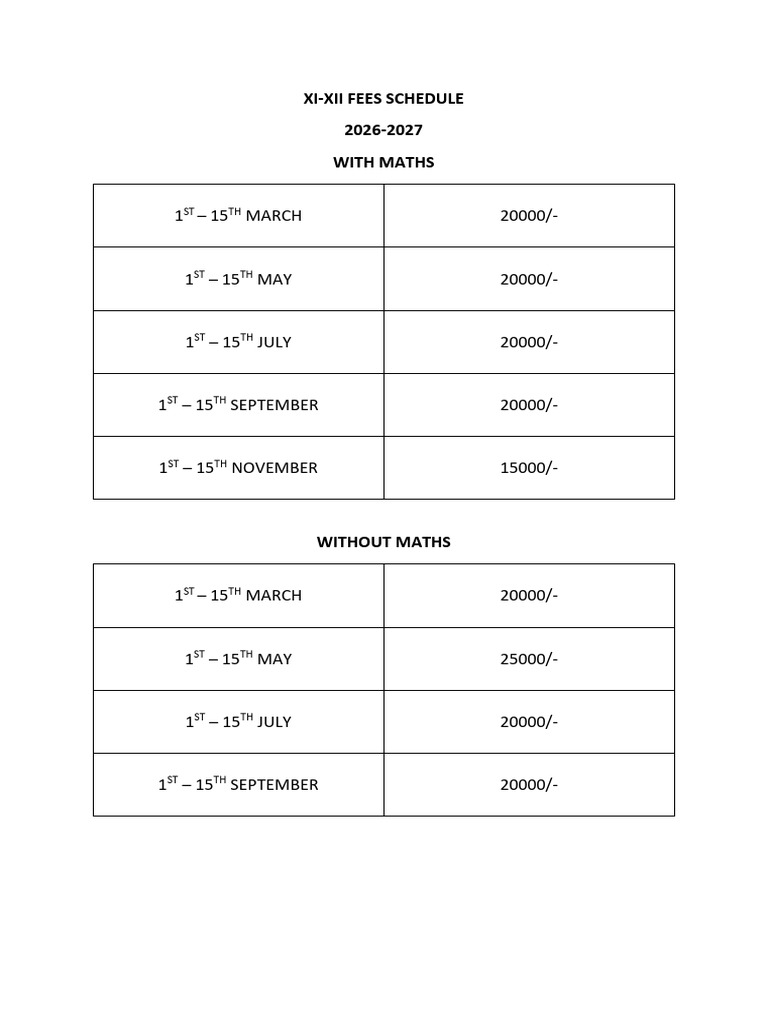 Feis Schedule 2027