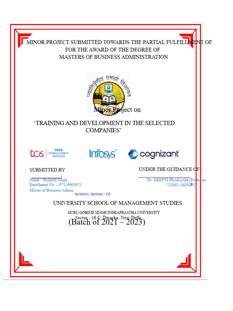 Dlstudocu.com Minor Project for Mba | PDF | Employment | Methodology