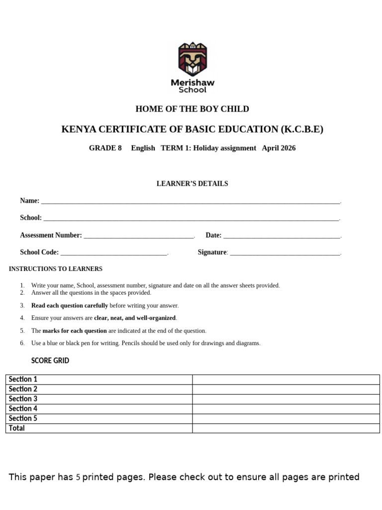 Grade 8 English Holiday Assignment | PDF | Linguistics | Human ...