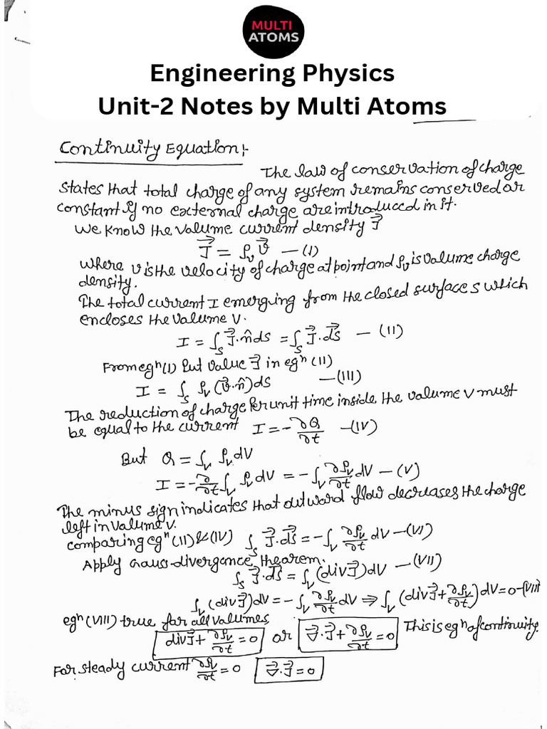 EngneeringPhysics(Unit 2) ByMultiAtoms | PDF