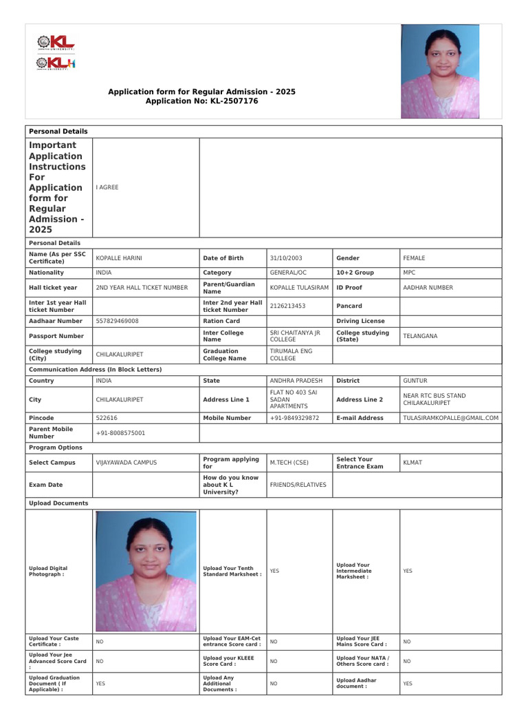 Application Form KL-2507176 | PDF | Government And Personhood | Access ...
