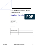 CV040 Supplier Migration Mapping