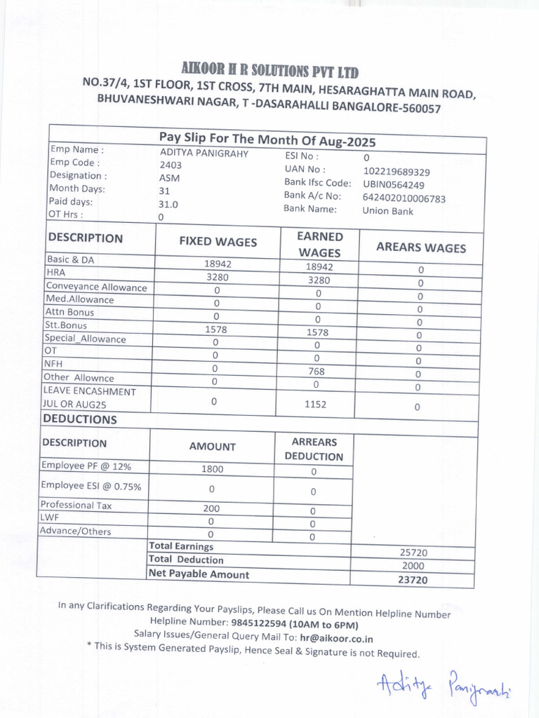 August Salary Slip | PDF | Taxes | Government Finances