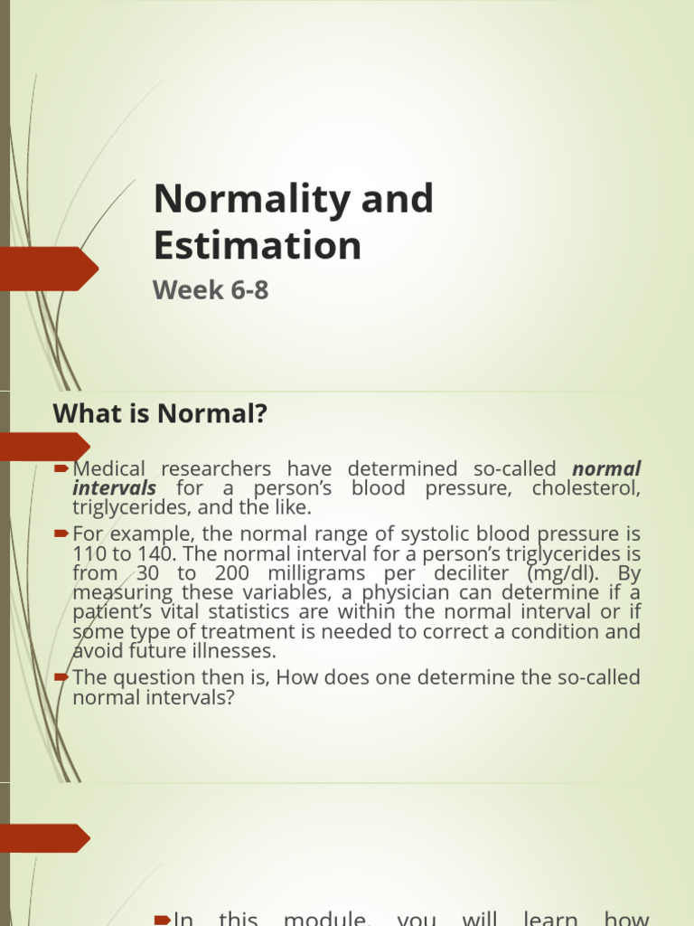 Normality and Estimation | PDF | Mode (Statistics) | Skewness