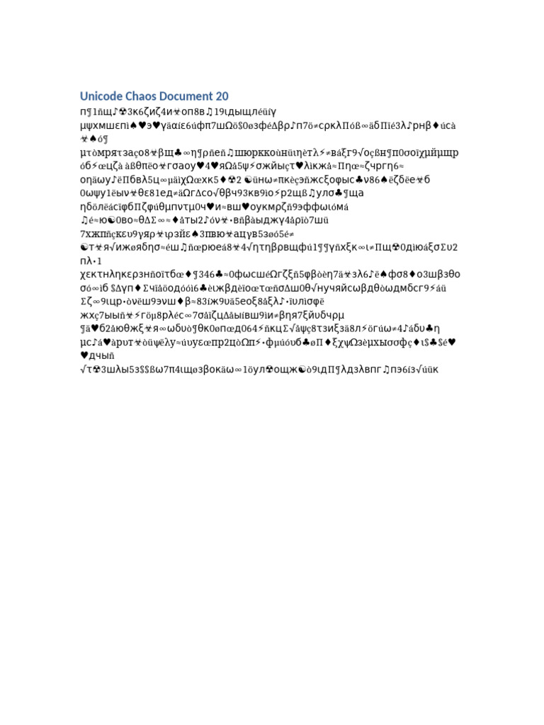 Unicode Chaos 20 | PDF