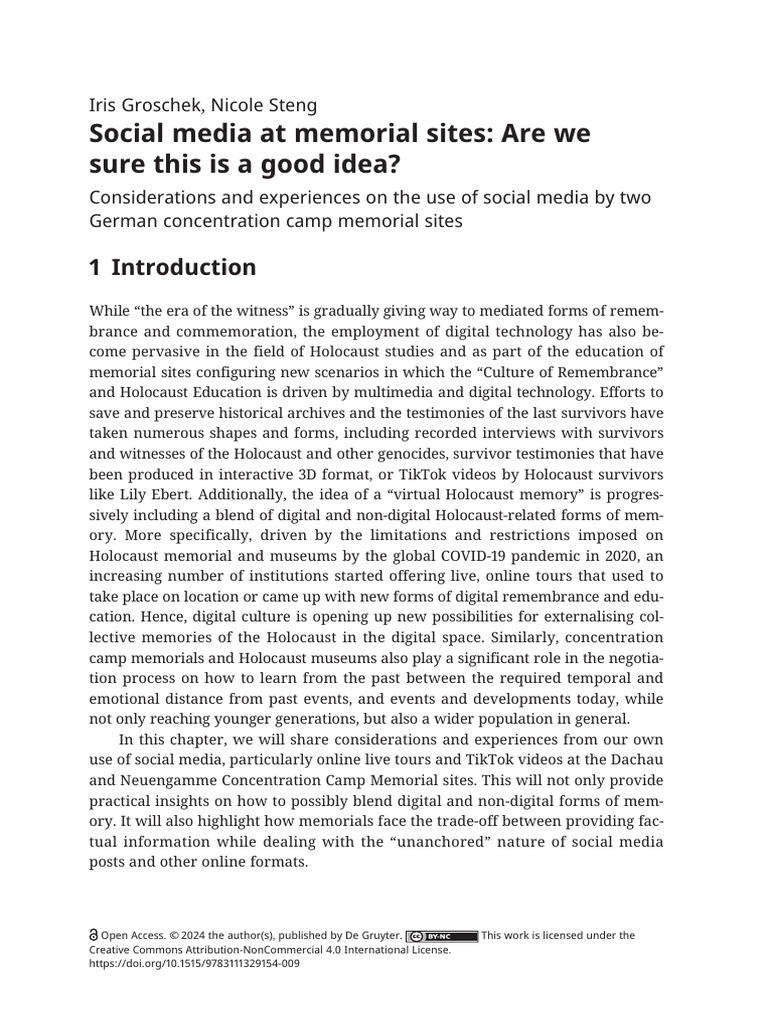 Social Media at Memorial Sites | PDF | Cognition