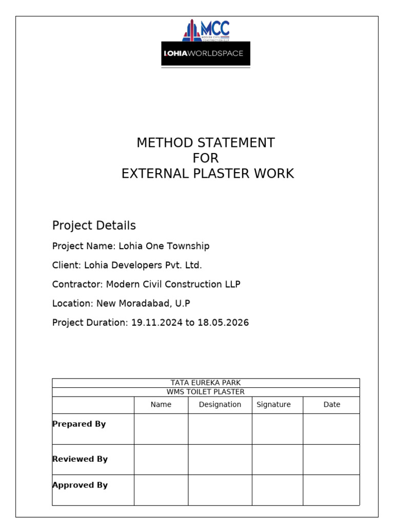 Wms- External Plaster | PDF | Plaster | Mortar (Masonry)