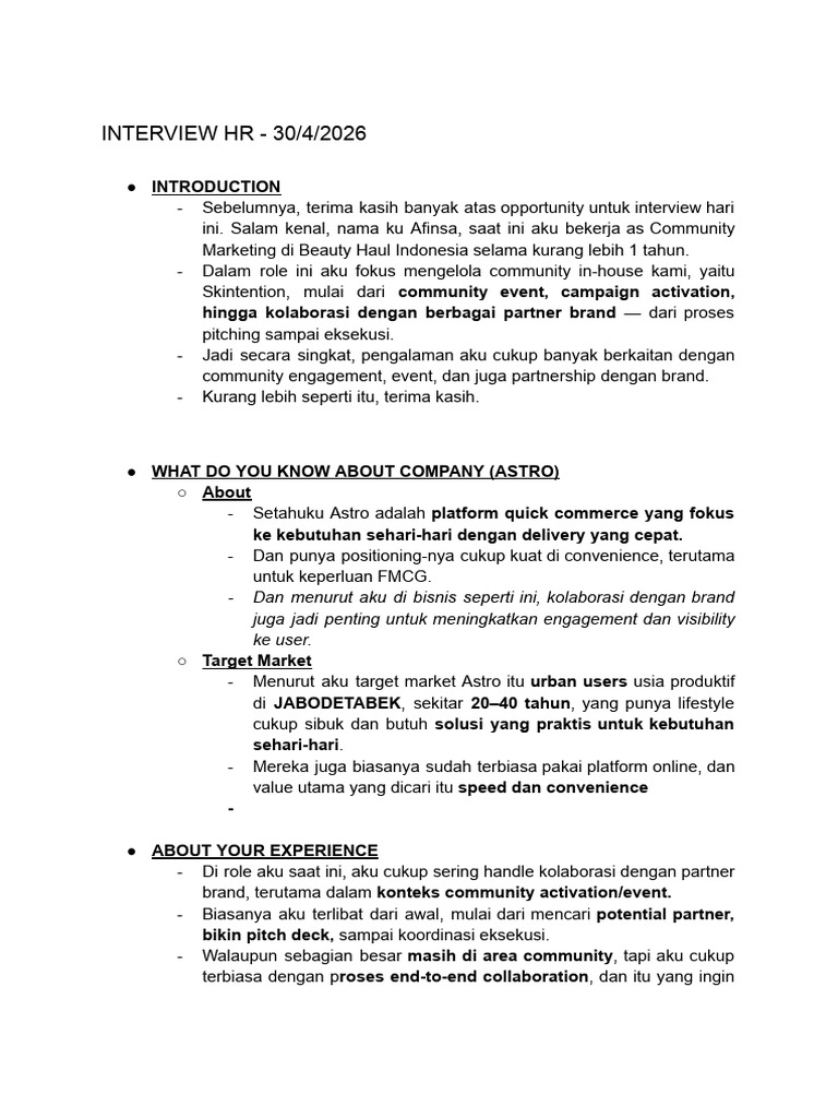 Interview 101 | PDF