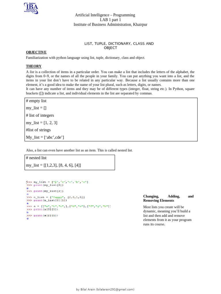 lab 1 part 1 | PDF | Bracket | Python (Programming Language)