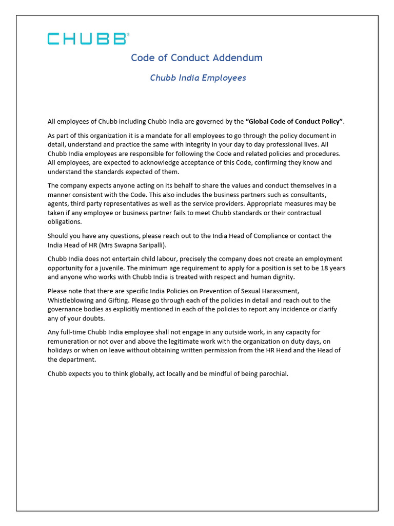 03 Code of Conduct Acknowledgement | PDF