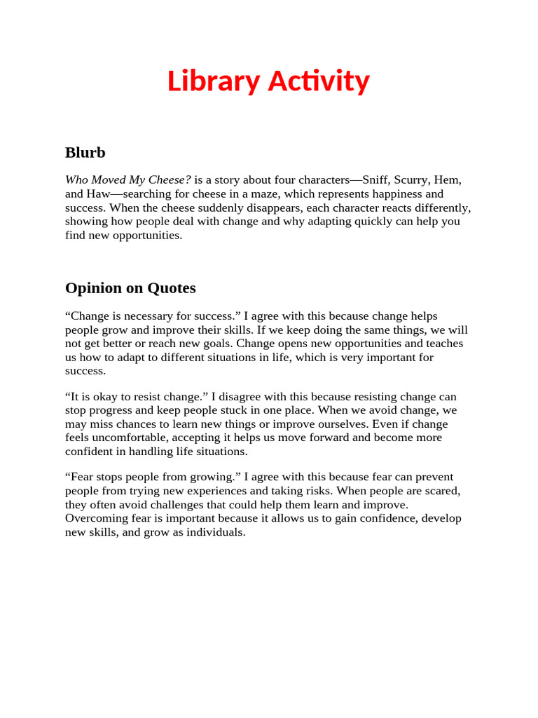 Library Activity | PDF