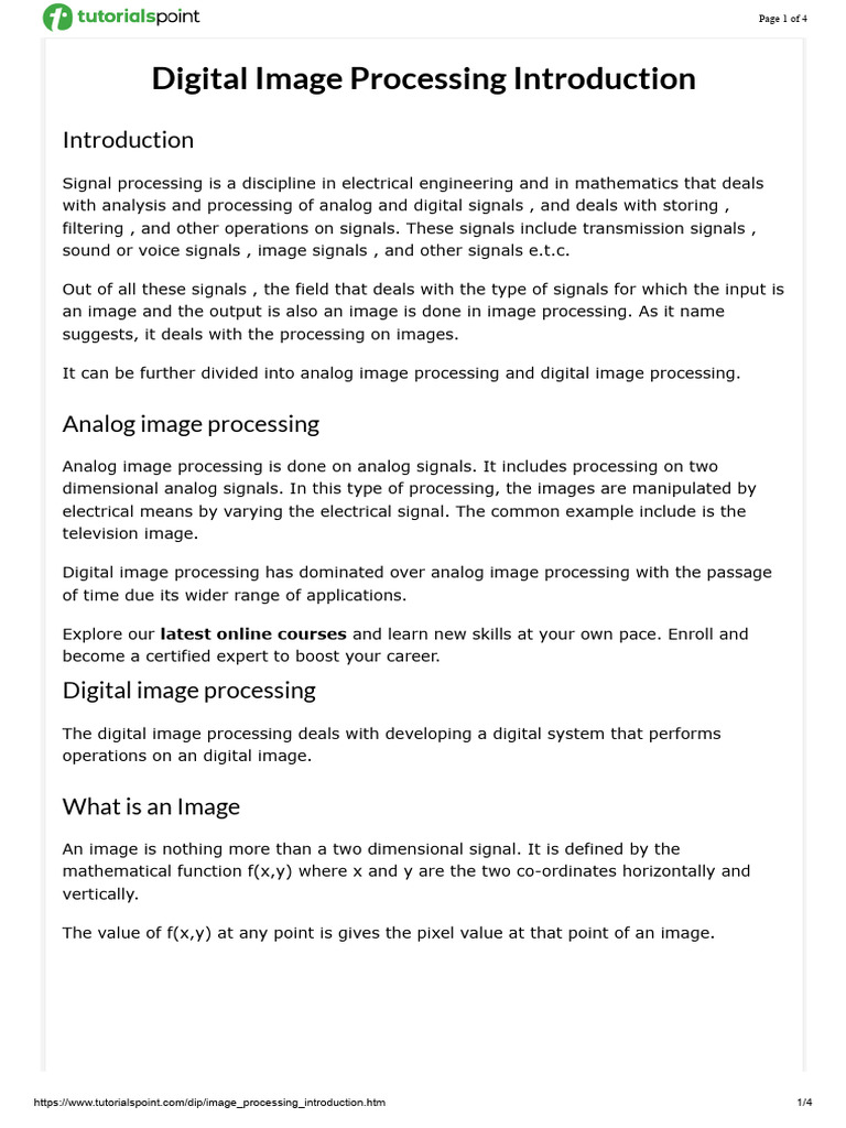 1. Digital Image Processing Introduction | PDF | Computer Vision ...