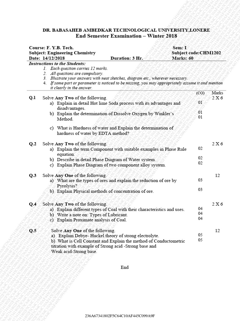 Engineering Chemistry 1 | PDF | Physical Sciences | Chemistry