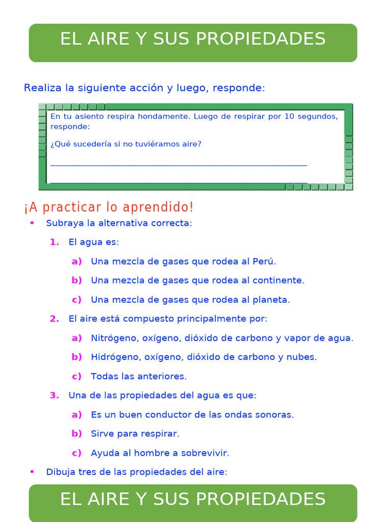 El Aire y Sus Propiedades | PDF