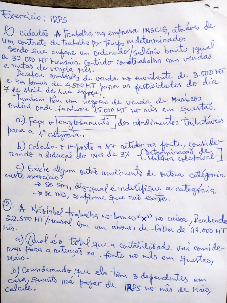 Exercício Irps.2026.Inscig | PDF