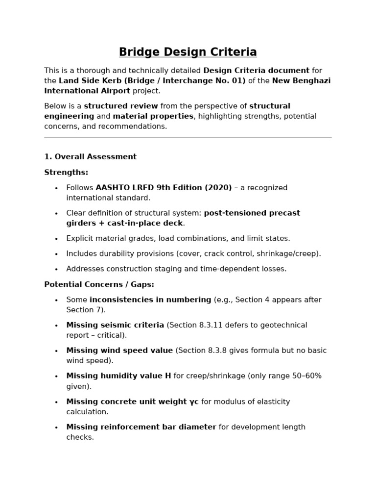 Bridge Design Criteria | PDF