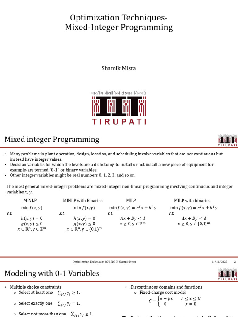 8.Optimization- Integer Programming | PDF | Linear Programming ...