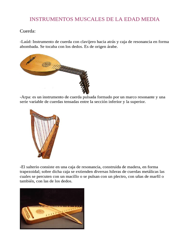 Instrumentos Muscales de La Edad Media | PDF