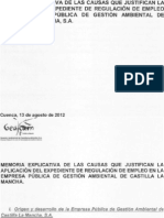 Memoria Explicativa Del ERE Del Personal de Incendios