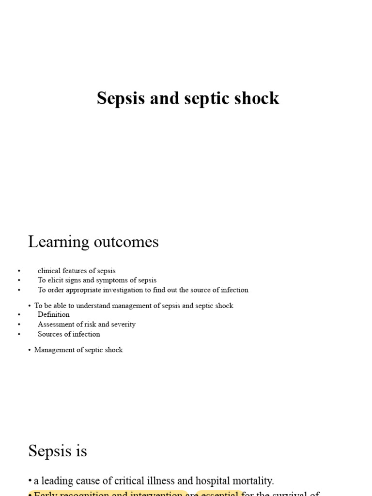 Sepsis and Septic Shock_1.PDF | PDF | Sepsis | Pneumonia