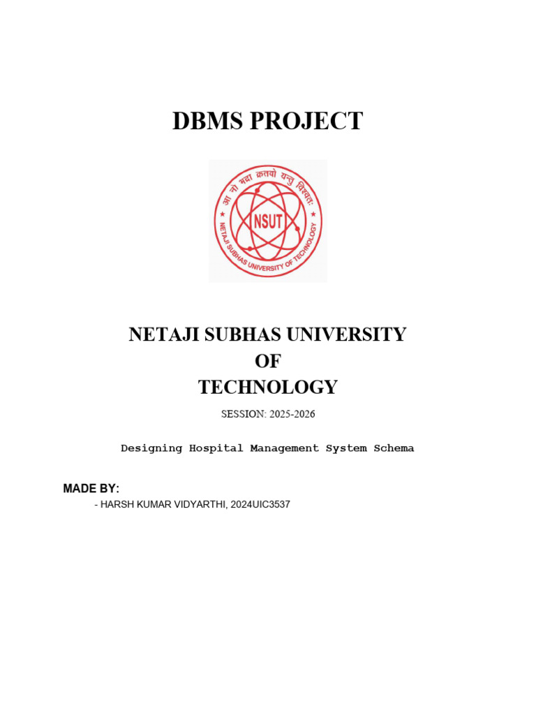 HMS_DBMS_Project_HarshKumar (1) | PDF | Databases | Data Management