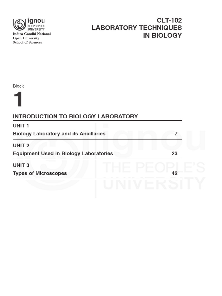 Block-1 Introduction to Biology Laboratory | PDF