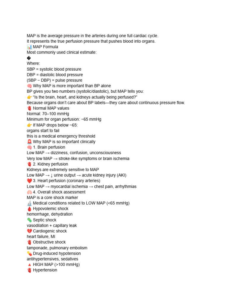 Understand MAP for Nursing Students | PDF | Blood Pressure | Heart