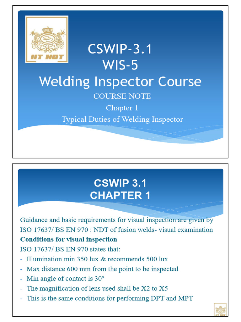 CSWIP 3.1 welding inspector course notes | PDF | Welding | Construction
