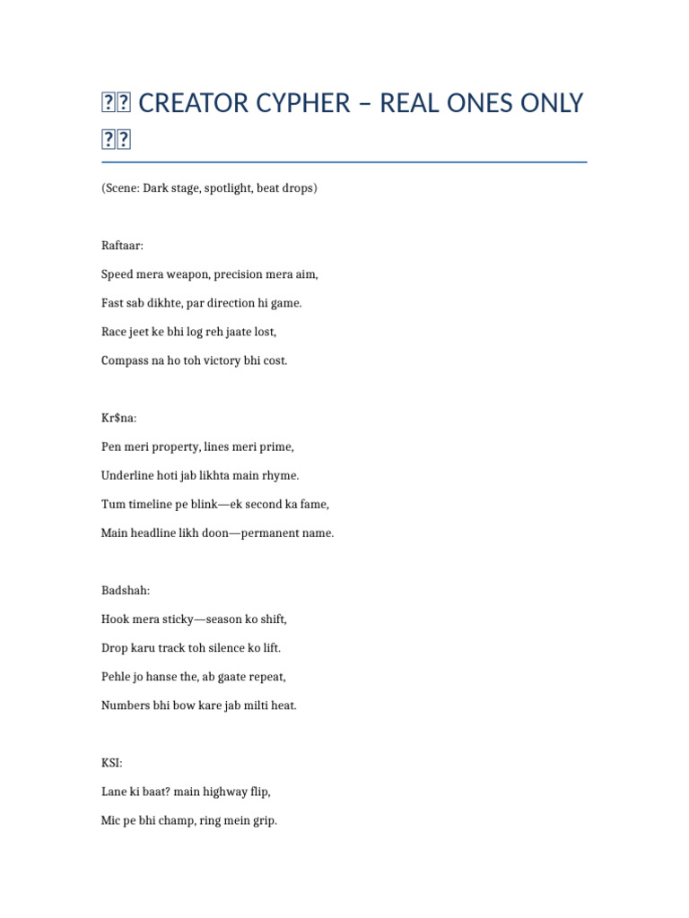 Creator Cypher | PDF