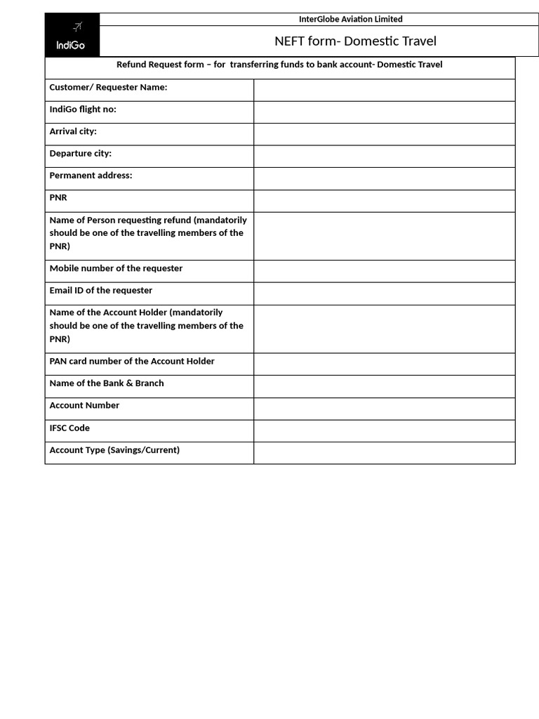 NEFT Form Domestic- New - 3 Jun 25 (1) (1) | PDF