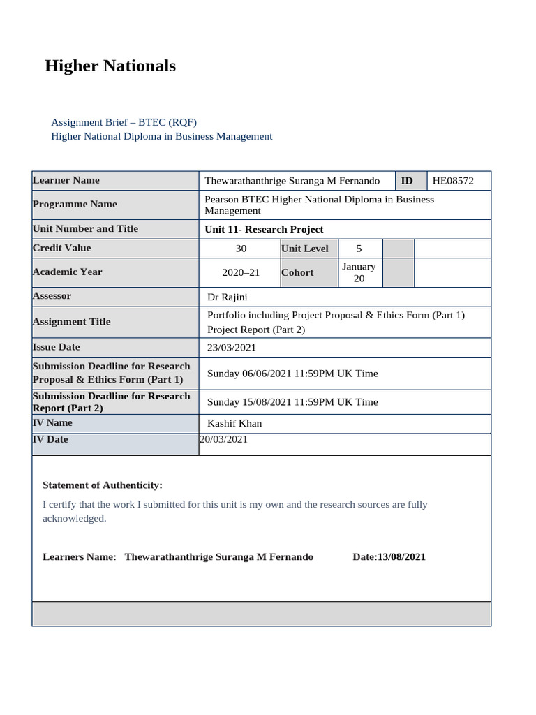 Unit 11 - FINAL Research Proposal and Ethical Forms - Unit 11 (SF) (1 ...