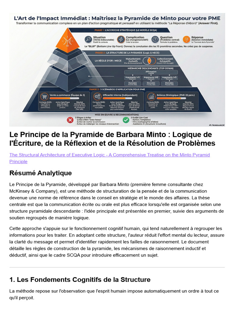 La pyramide des principes de Barbara Minto | PDF | Raison | Induction ...