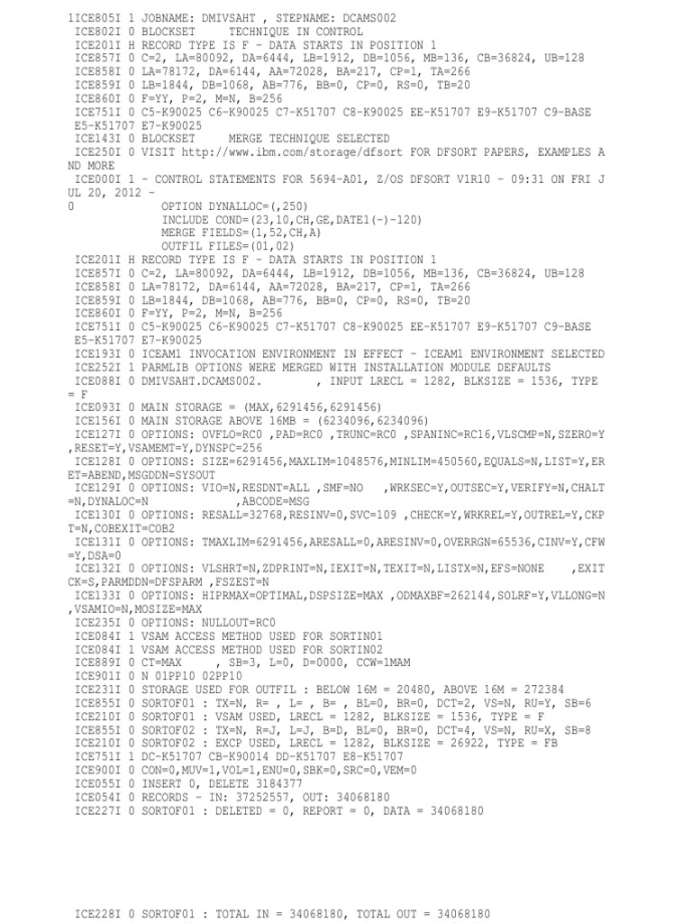 DFSORT Control Statements Overview | PDF