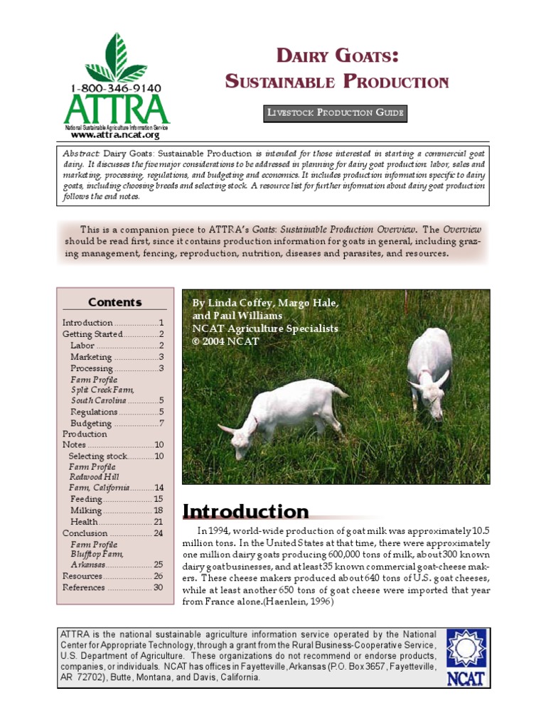 Dairy Goats Sustainable Production | PDF | Goat | Dairy