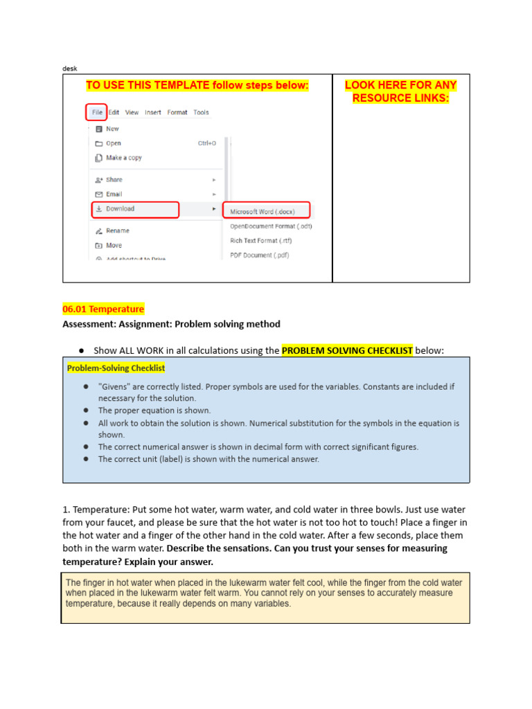 Temperature Template | PDF | Gases | Temperature