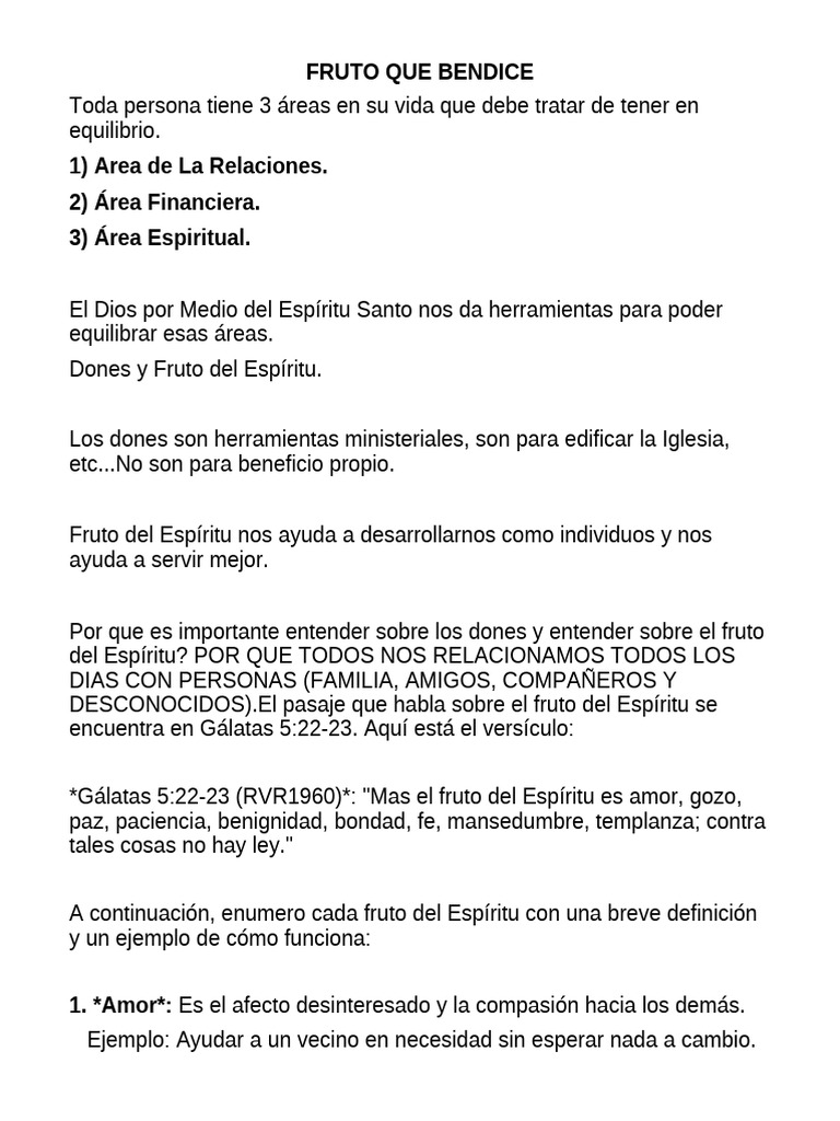 Fruto Del Espiritu | PDF | Fruto Del Espiritu Santo | Fe