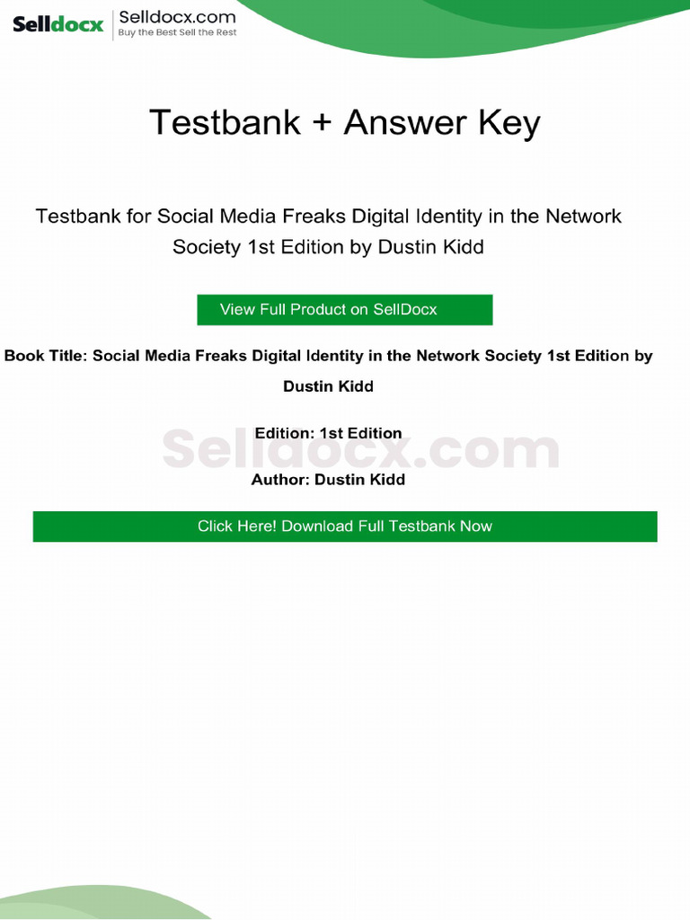 Question Bank for Social Media Freaks Digital Identity in the Network ...