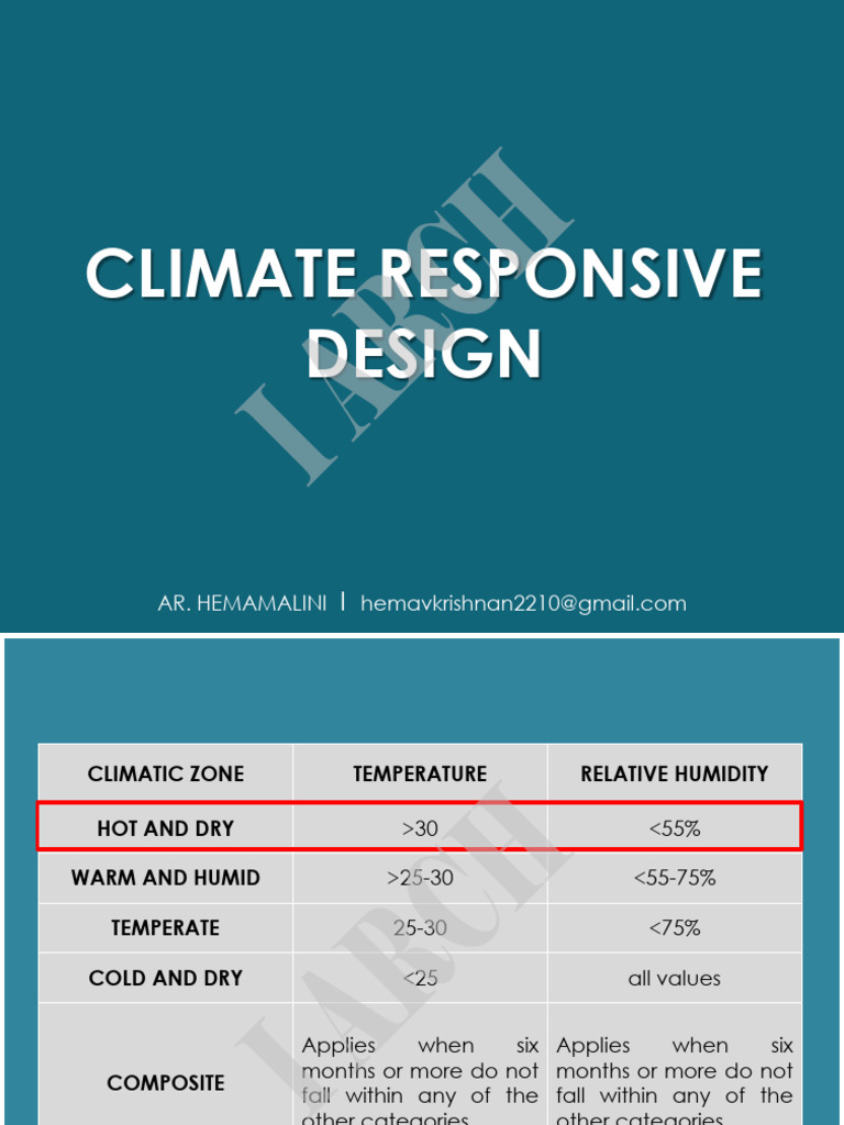 Climate Responsive Design Part 1 | PDF | Climate | Earth Sciences