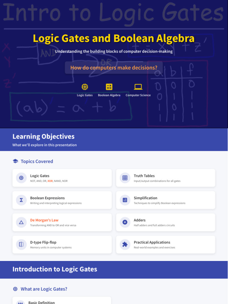 Logic Gates and Boolean Algebra | PDF | Logic Gate | Boolean Algebra