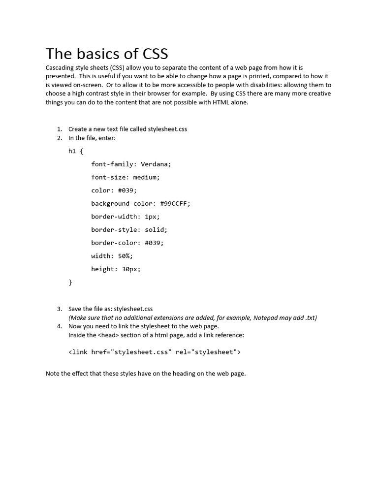 01.2 the Basics of CSS | PDF
