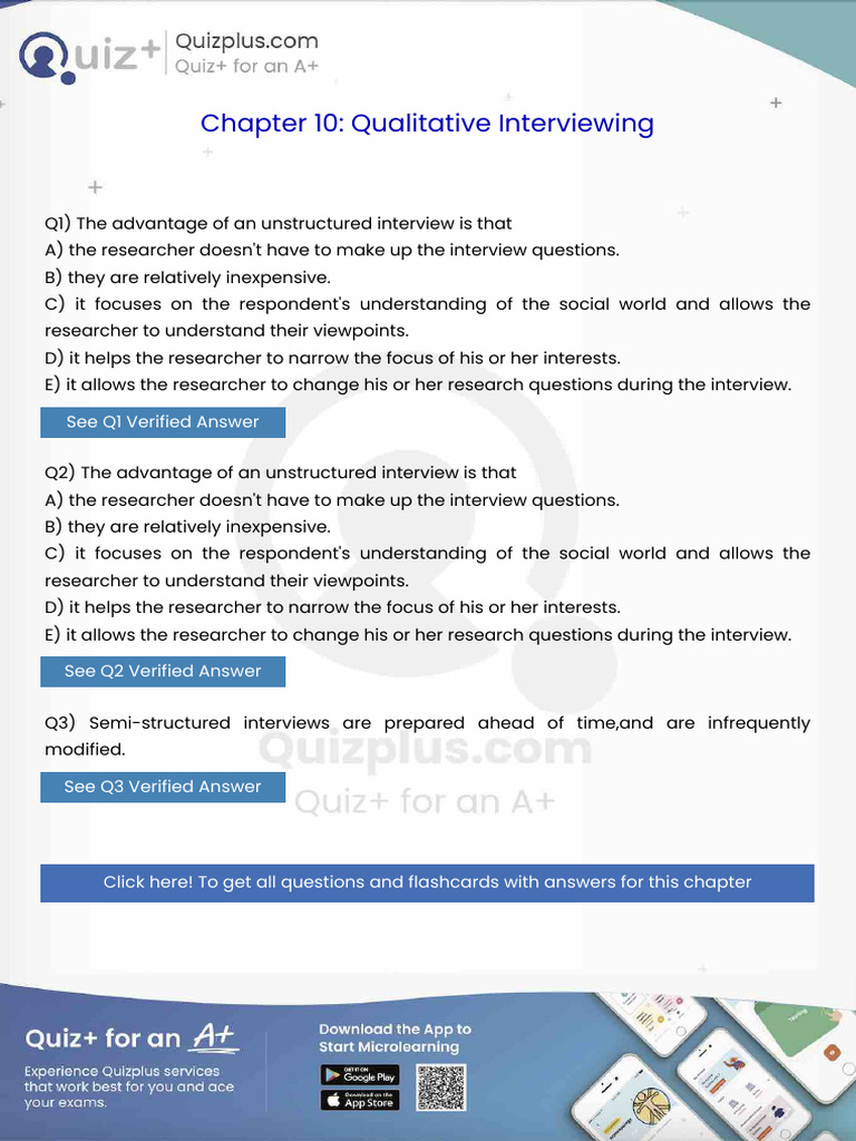 The Advantage of an Unstructured Interview is That | PDF | Level Of ...