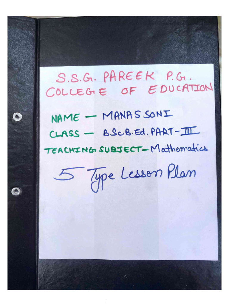 5 Type Lesson Plan | PDF