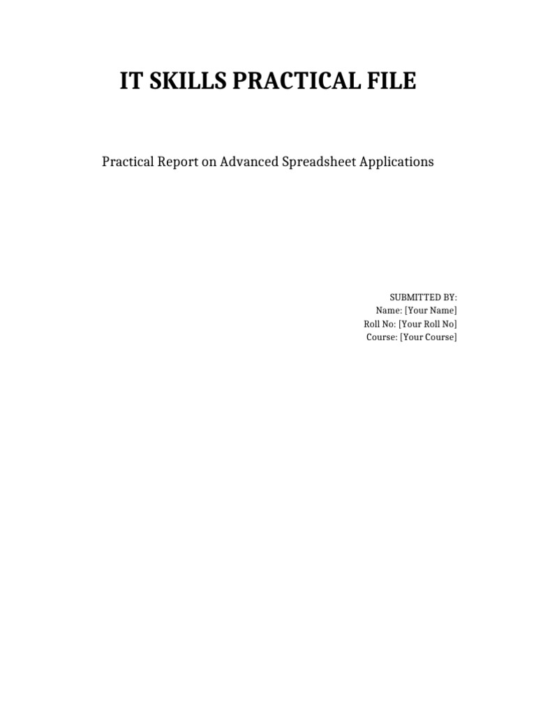 IT Skills Final Practical File | PDF | Microsoft Excel | Spreadsheet