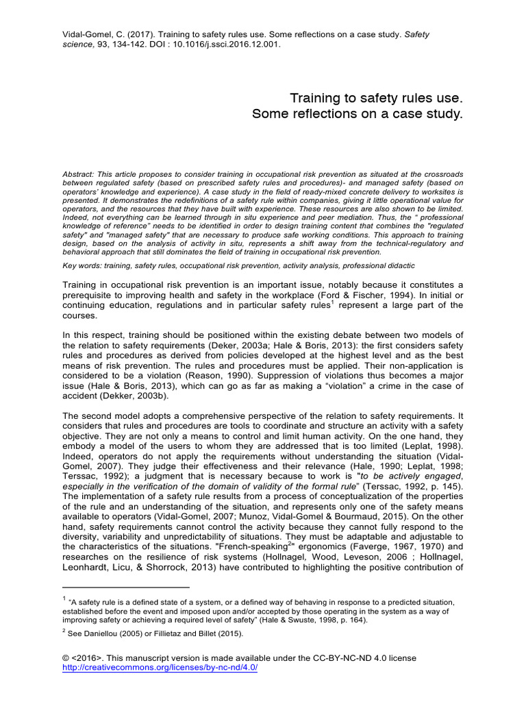 Training to Safety Rules Use Some Reflec | PDF | Safety | Knowledge