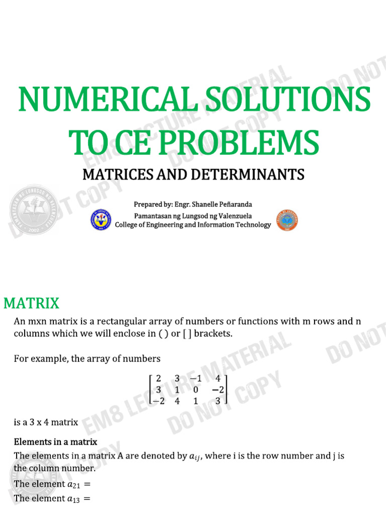 Module 2 - Matrices and Determinants | PDF