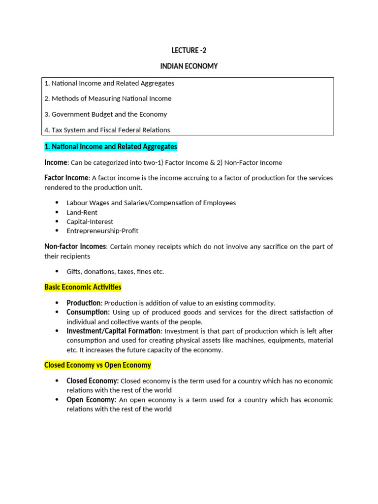 ECONOMY(lec2) | PDF | Gross Domestic Product | Measures Of National ...